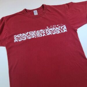 Vintage USC Trojans Russell Athletic T-Shirt Medium‎ University Flowers
